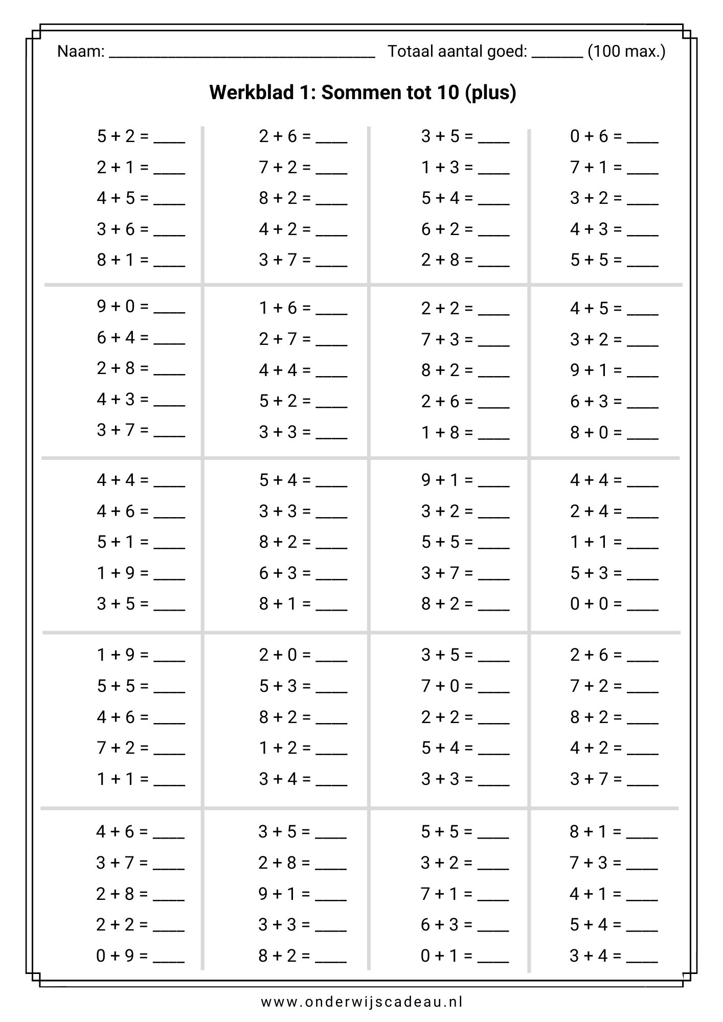 Kampioen in rekenen! - NT2 - Automatiseren - plus en min