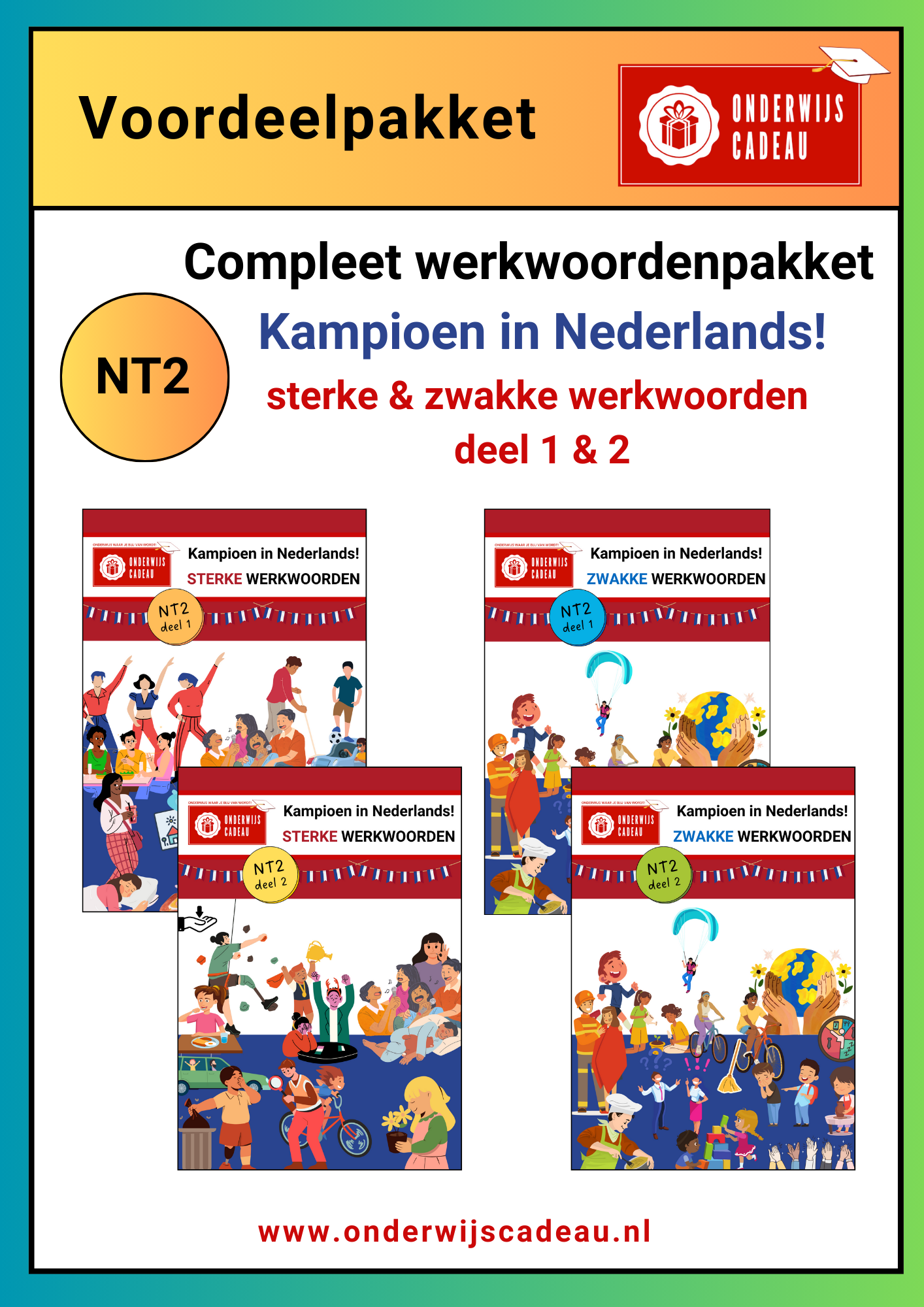 Compleet werkwoordenpakket - NT2 - zwak en sterk