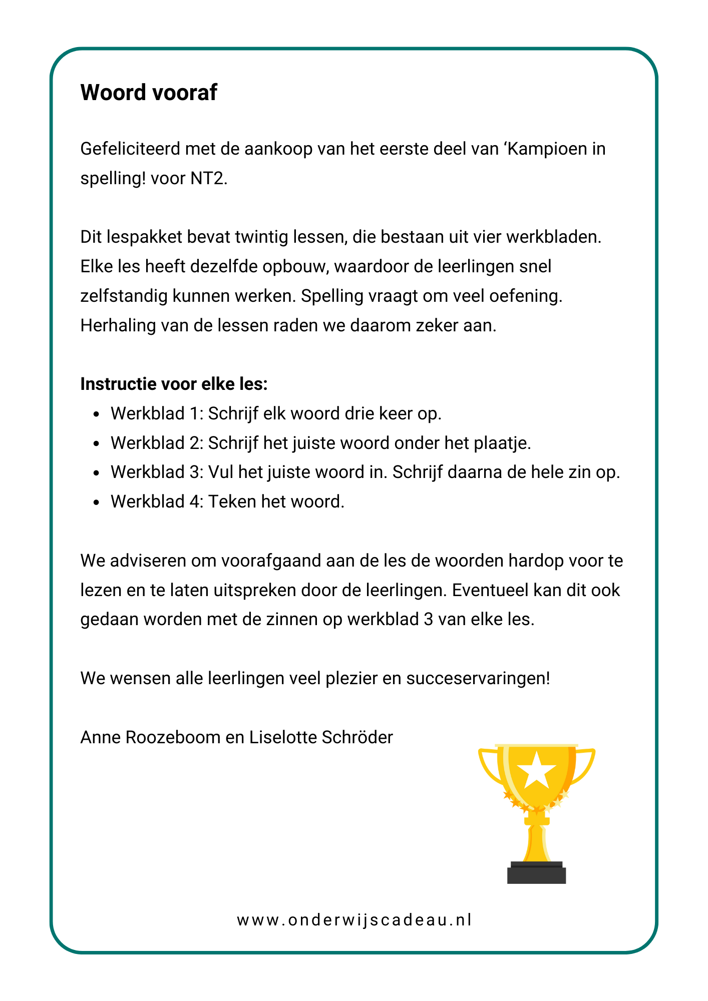 Kampioen in spelling! - NT2 - Deel 1