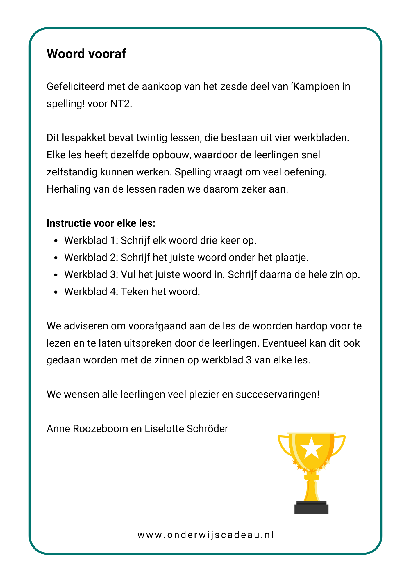 Kampioen in spelling! - NT2 - Deel 6