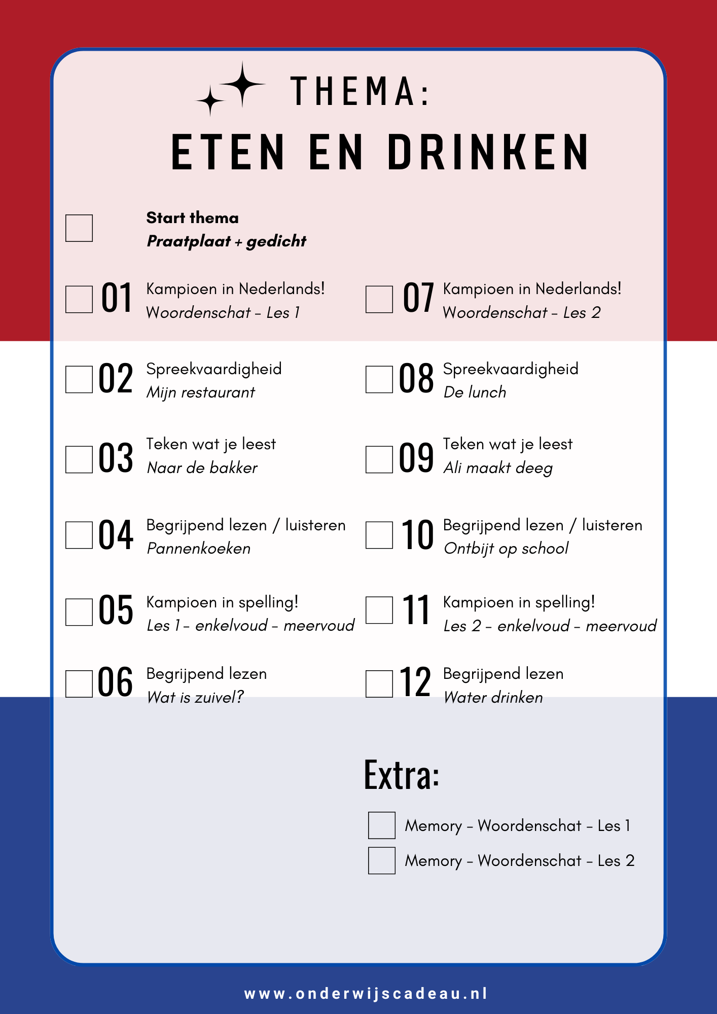Kampioen in Nederlands! - NT2 - Eten en drinken