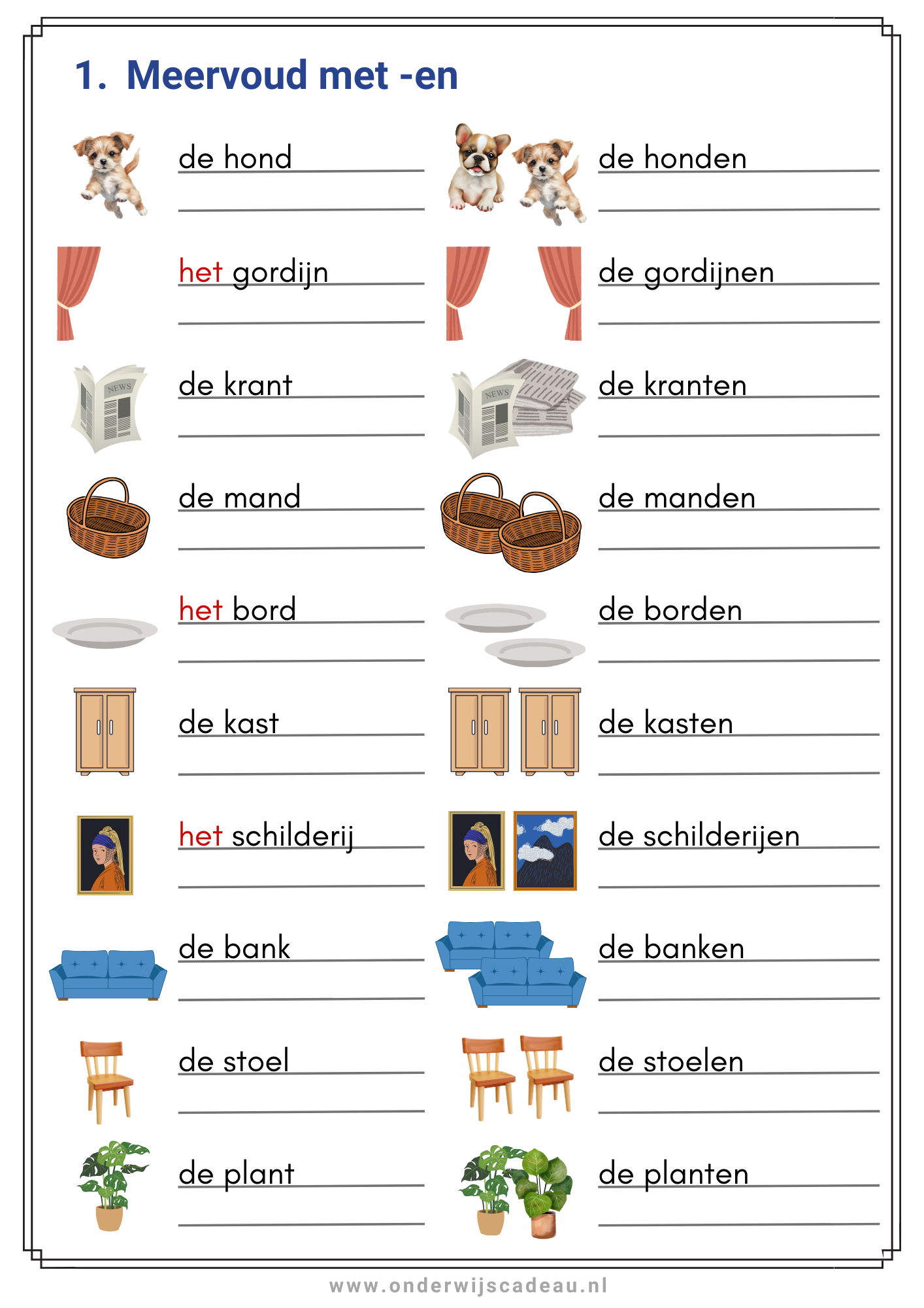 Kampioen in Nederlands! - NT2 - Enkelvoud & meervoud