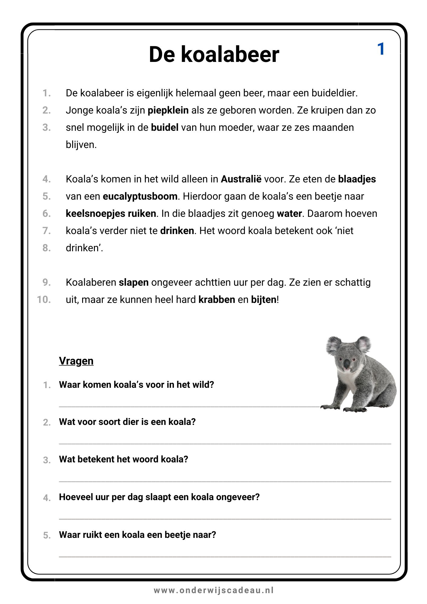 Kampioen in begrijpend lezen! - NT2-versie - 20 korte educatieve teksten met vragen - Deel 1