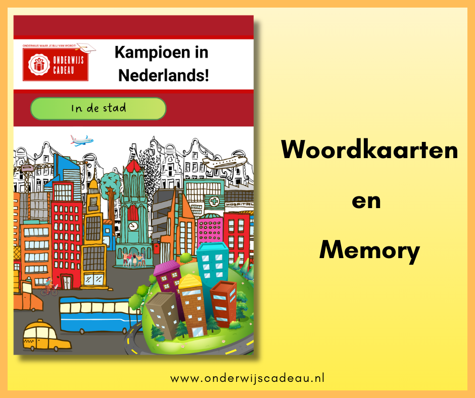 In de stad (NT2) - Woordkaarten en memory