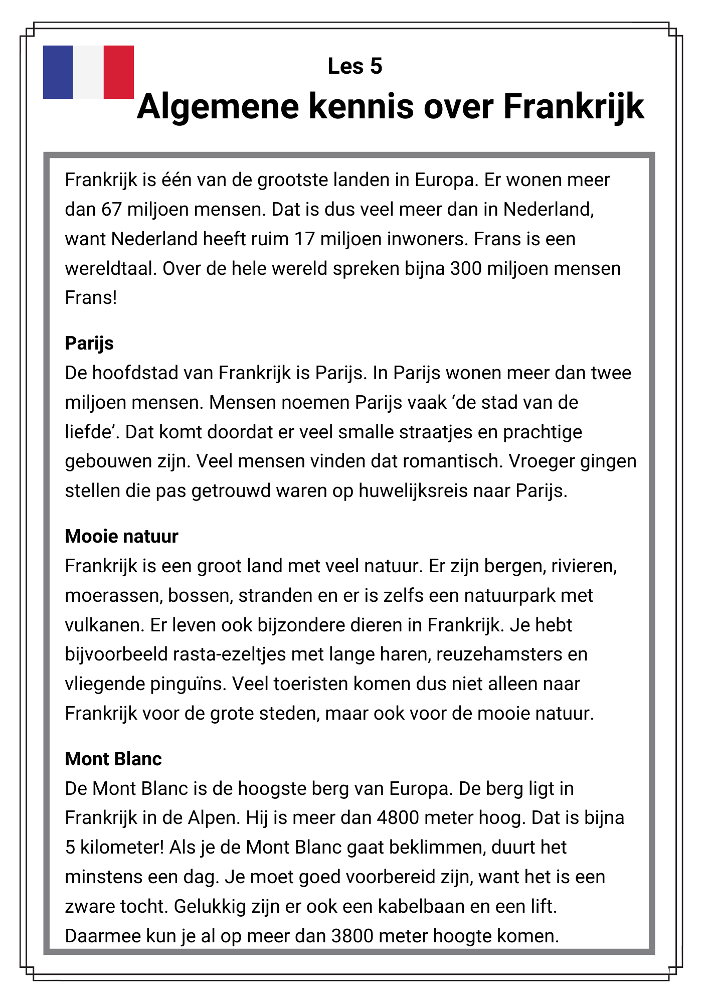 Kampioen in Frans!