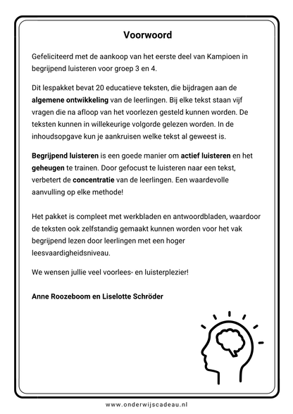 Begrijpend luisteren (Groep 3/4) - Deel 1