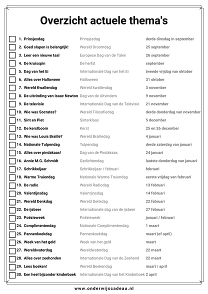 50 teksten van de week (Groep 5 t/m 7)