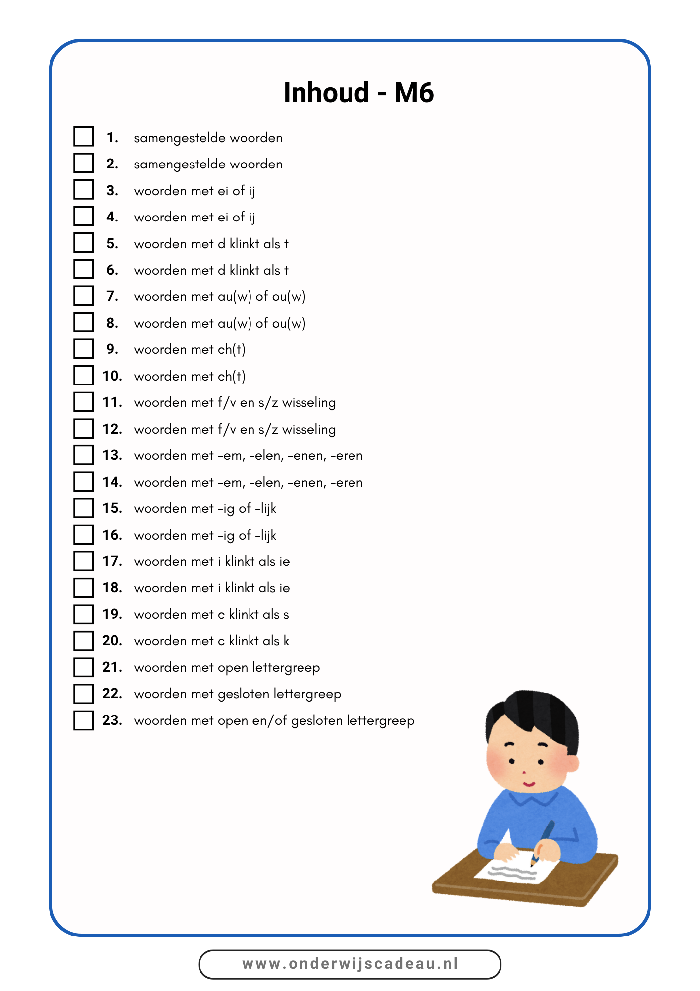 Kampioen in spelling! - M6 en E6 - NT2-versie