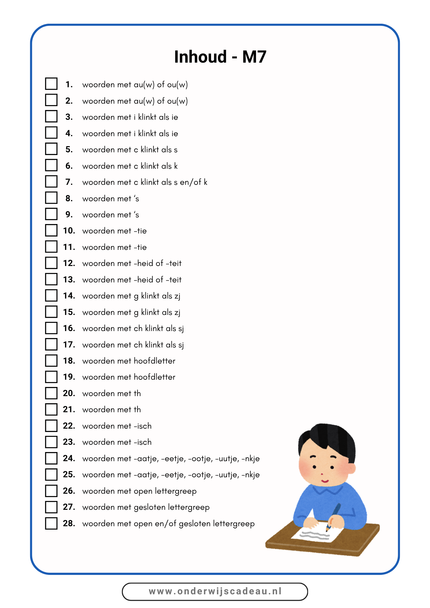 Kampioen in spelling! - M7 en E7
