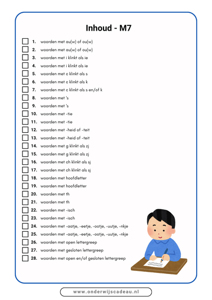 Spelling (NT2) - M7 en E7