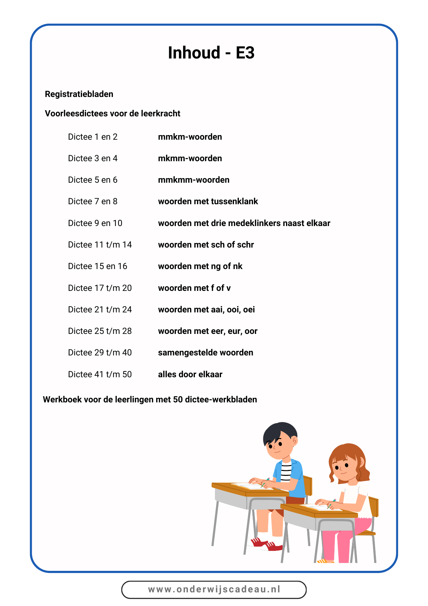 Dictees (NT2) - M3 en E3