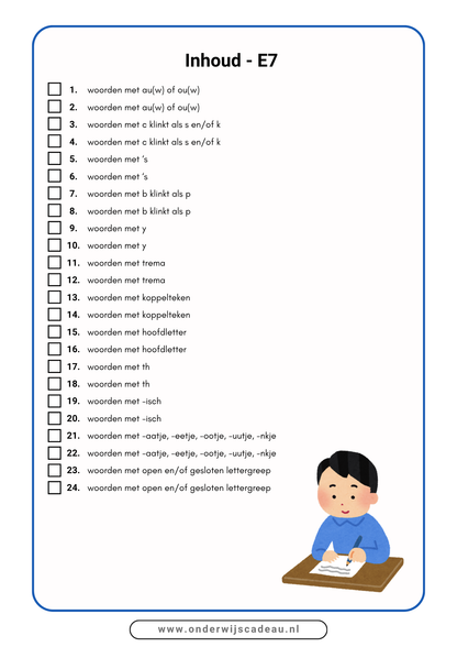 Spelling (NT2) - M7 en E7