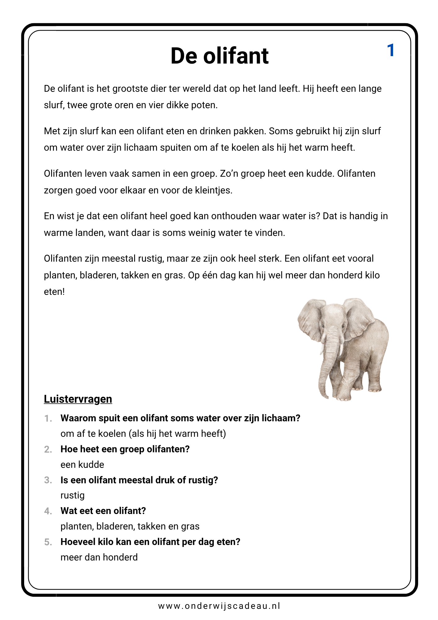 Begrijpend luisteren (Groep 3/4) - Deel 1
