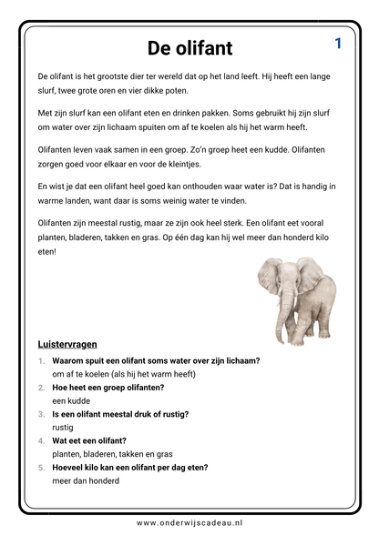 Begrijpend luisteren (Groep 3/4) - Deel 1