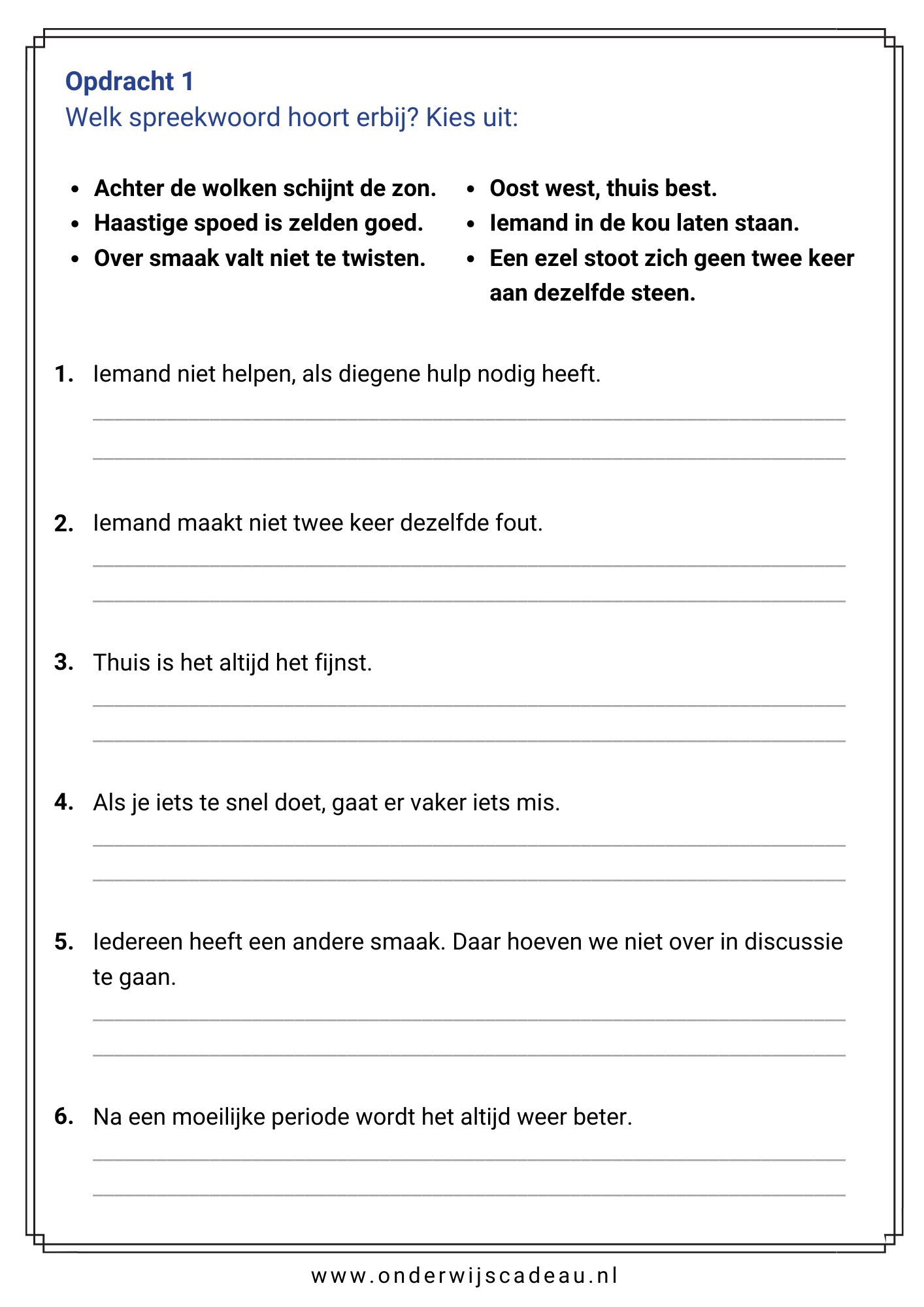 Kampioen in spreekwoorden! - Deel 1