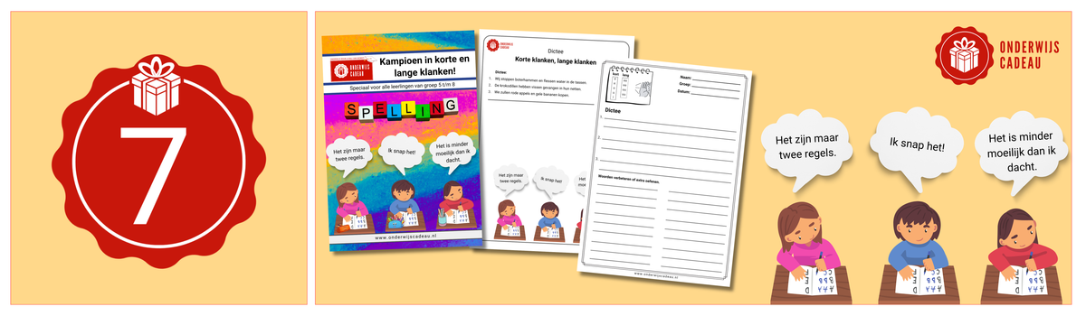 Dag 7: Gratis dictee voor nulmeting korte en lange klanken