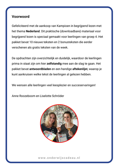 Begrijpend lezen: Nederland (groep 4)
