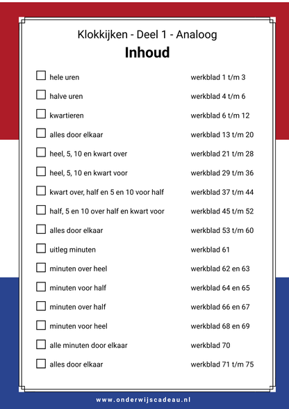 Klokkijken (NT2) - Deel 1 (Analoog)