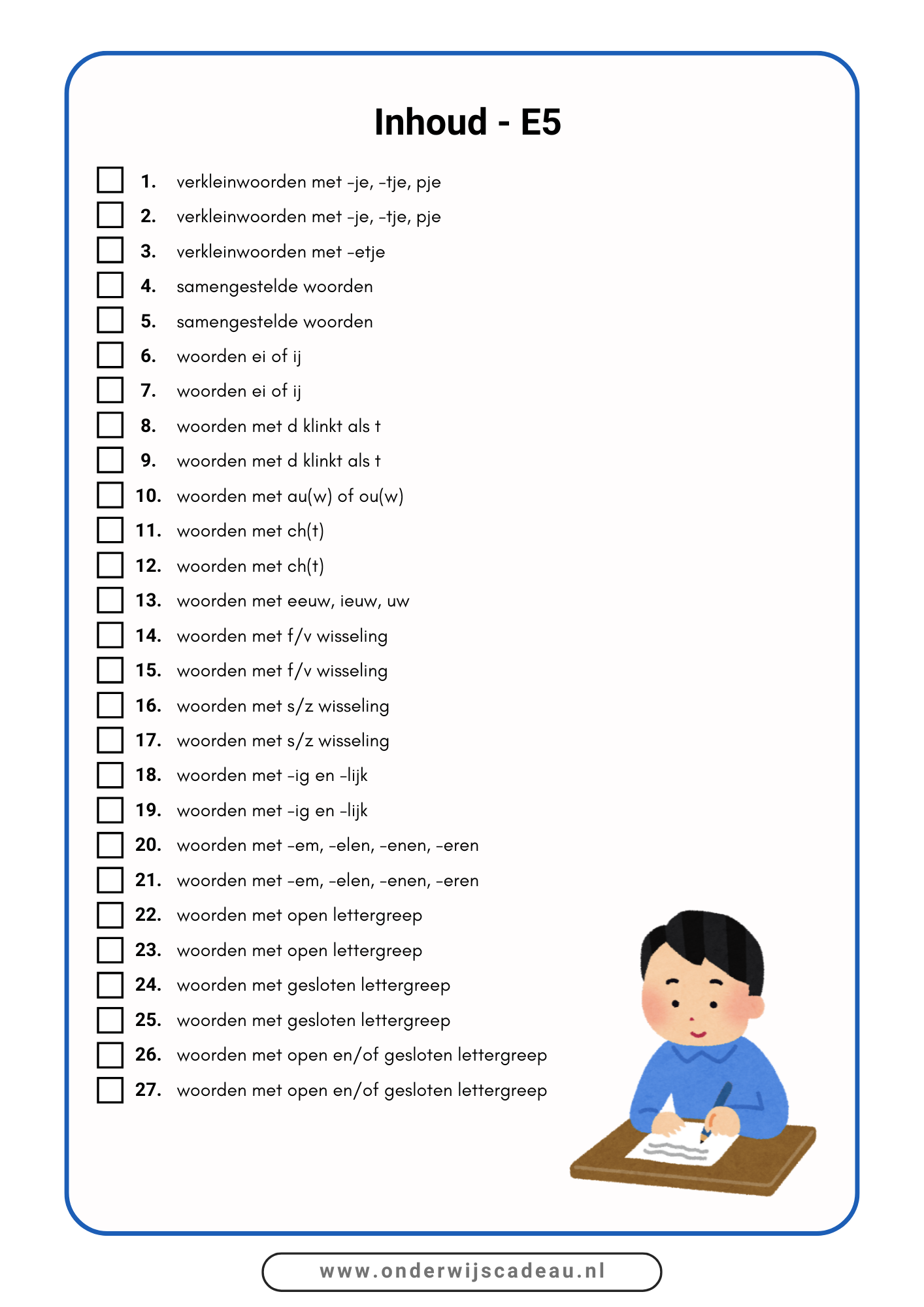 Kampioen in spelling! - M5 en E5
