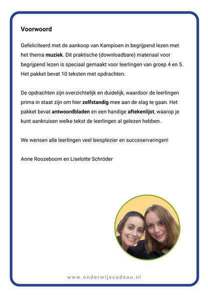 Begrijpend lezen: Muziek (groep 4/5)