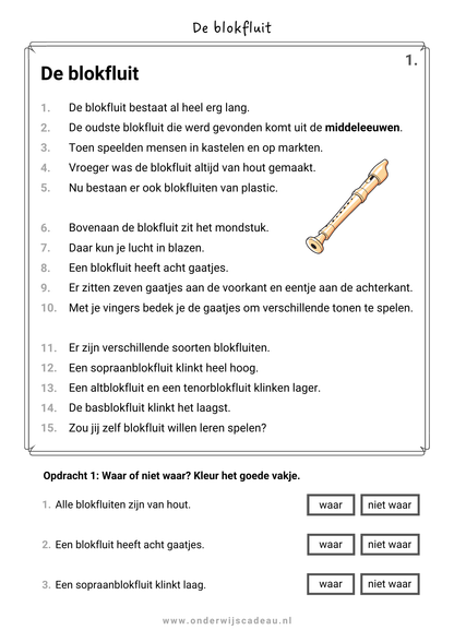 Begrijpend lezen: Muziek (groep 4/5)