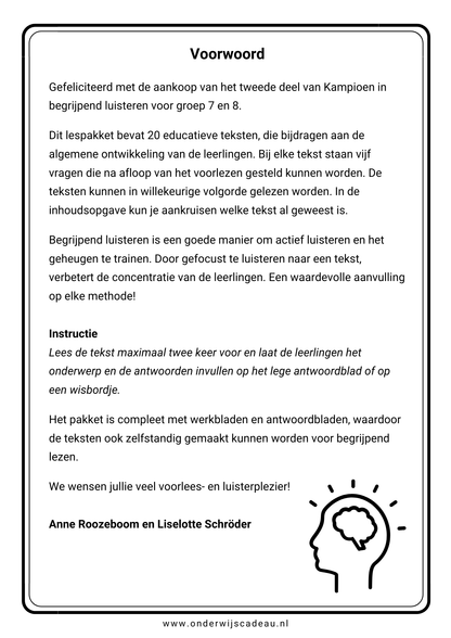 Begrijpend luisteren (Groep 7/8) - Deel 2