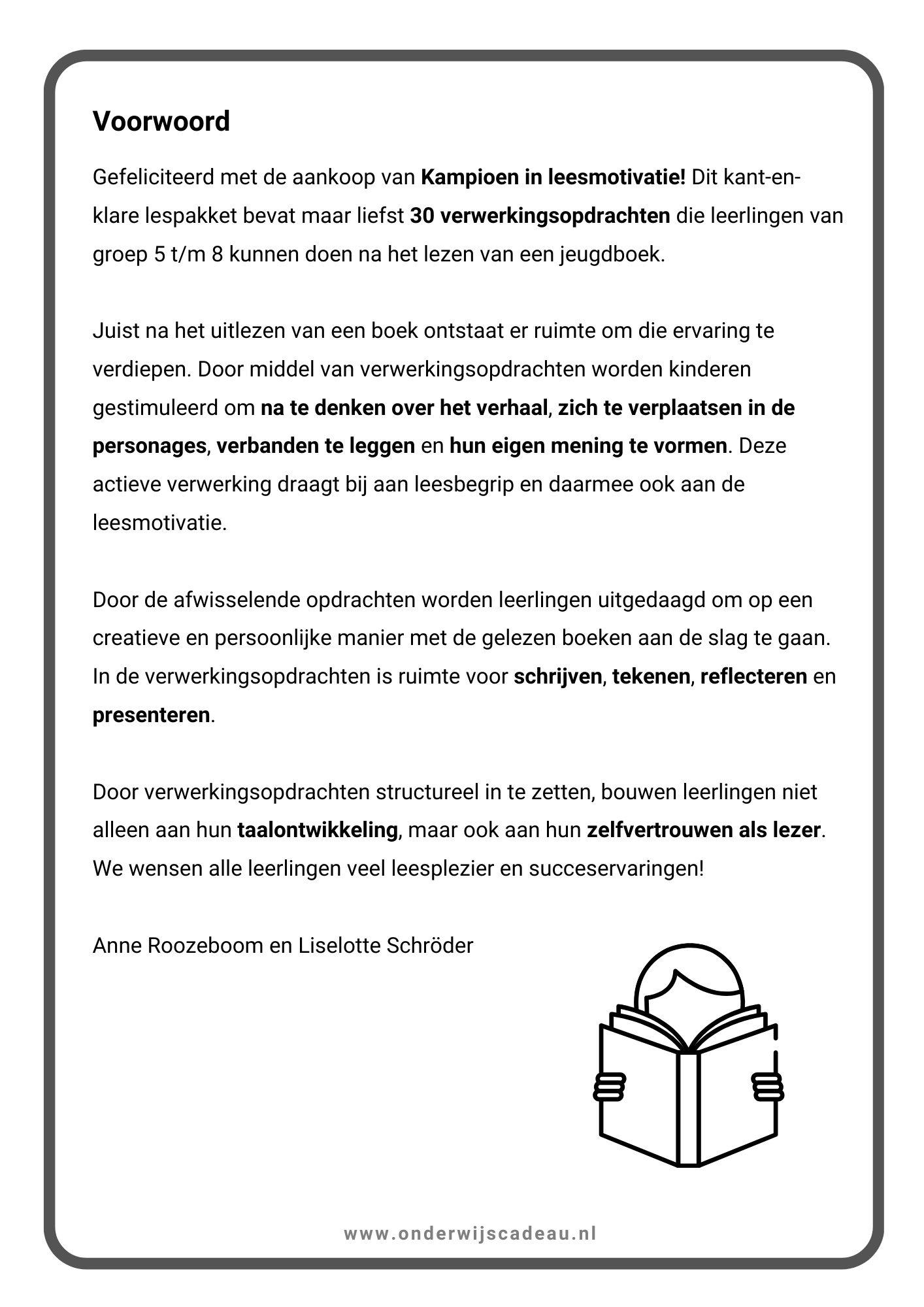 Kampioen in leesmotivatie! - Verwerkingsopdrachten
