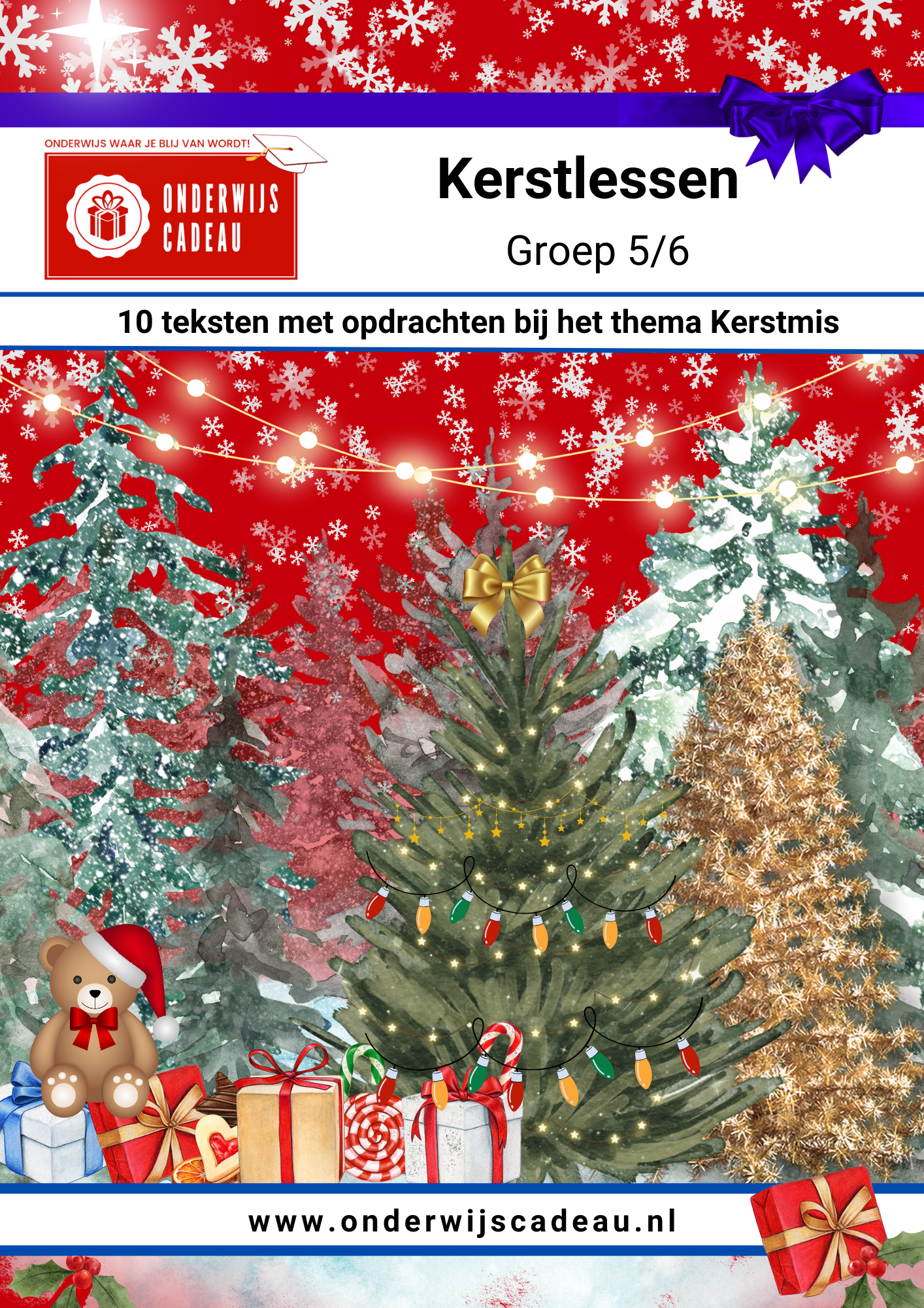 Kerstlessen - Groep 5/6 - 10 teksten met opdrachten bij het thema Kerstmis