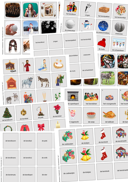Kerst (NT2) - Woordkaarten en memory