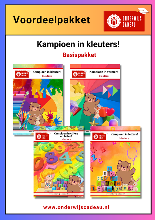 Voordeelpakket: Basispakket kleuters - kleuren, vormen, cijfers en tellen, letters