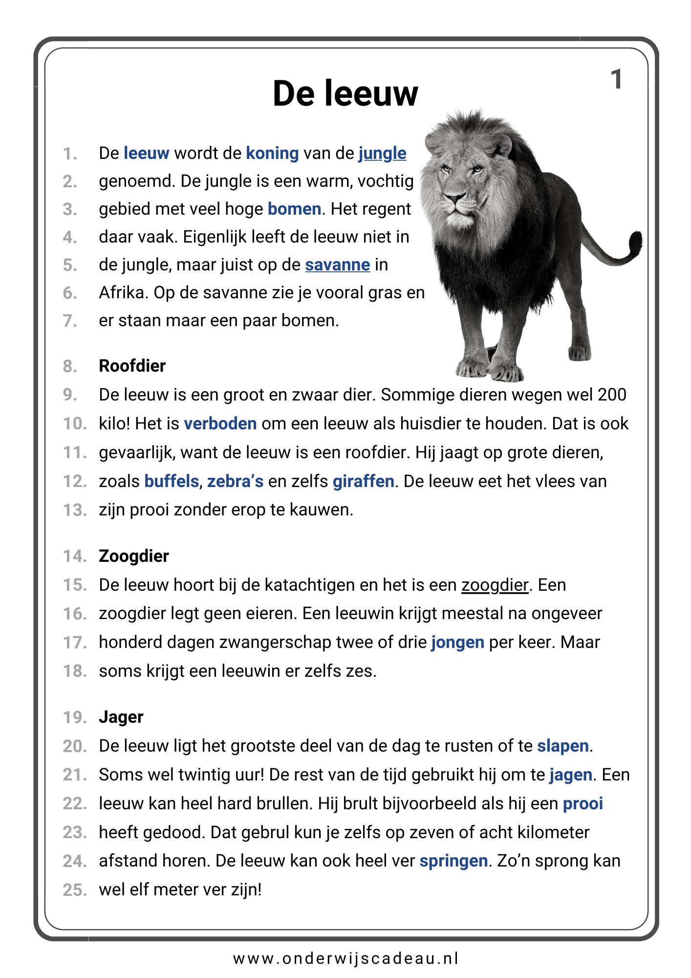 Kampioen in begrijpend lezen! - NT2-versie - Deel 1** – Onderwijscadeau