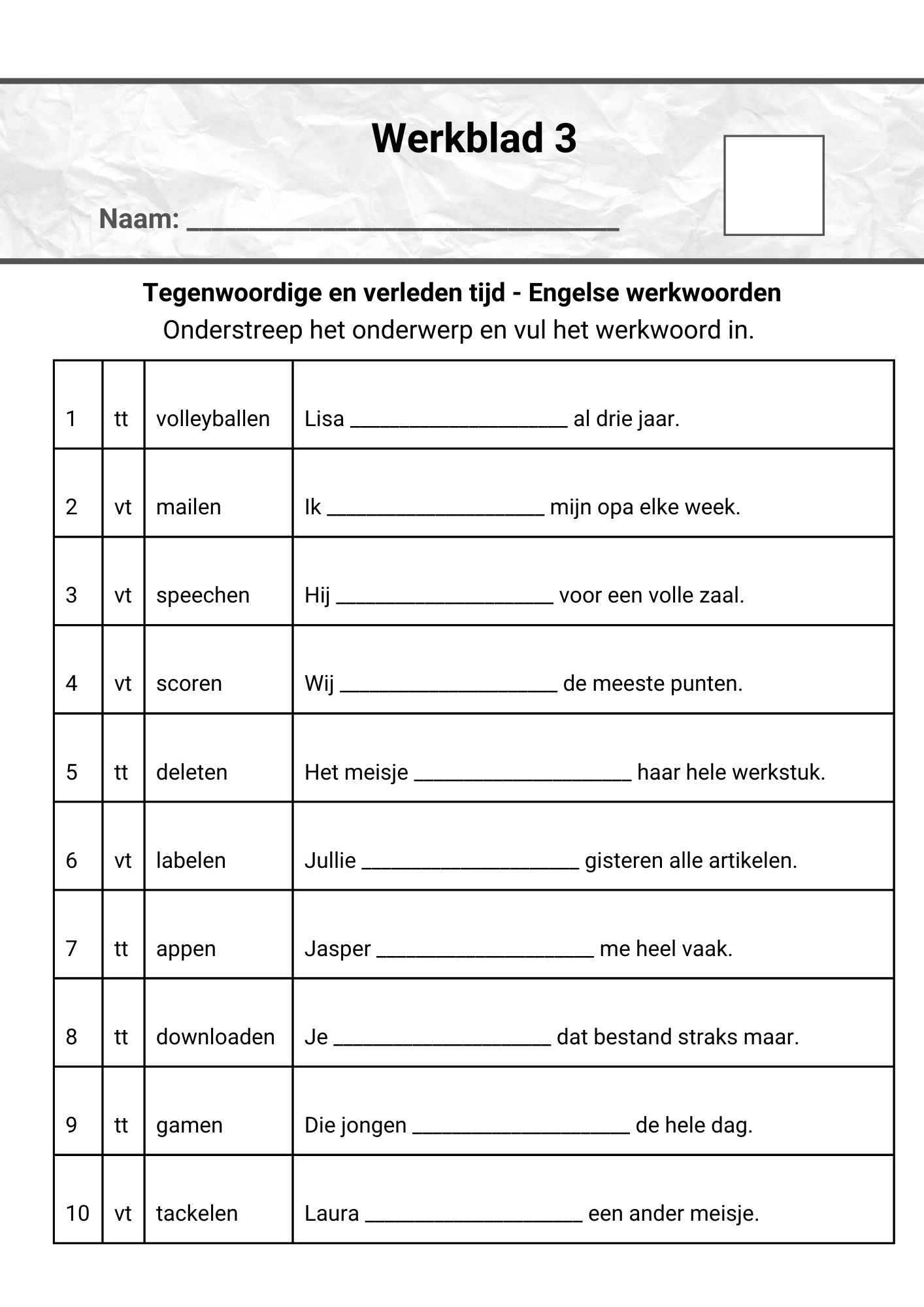 Kampioen in werkwoordspelling! - Deel 2