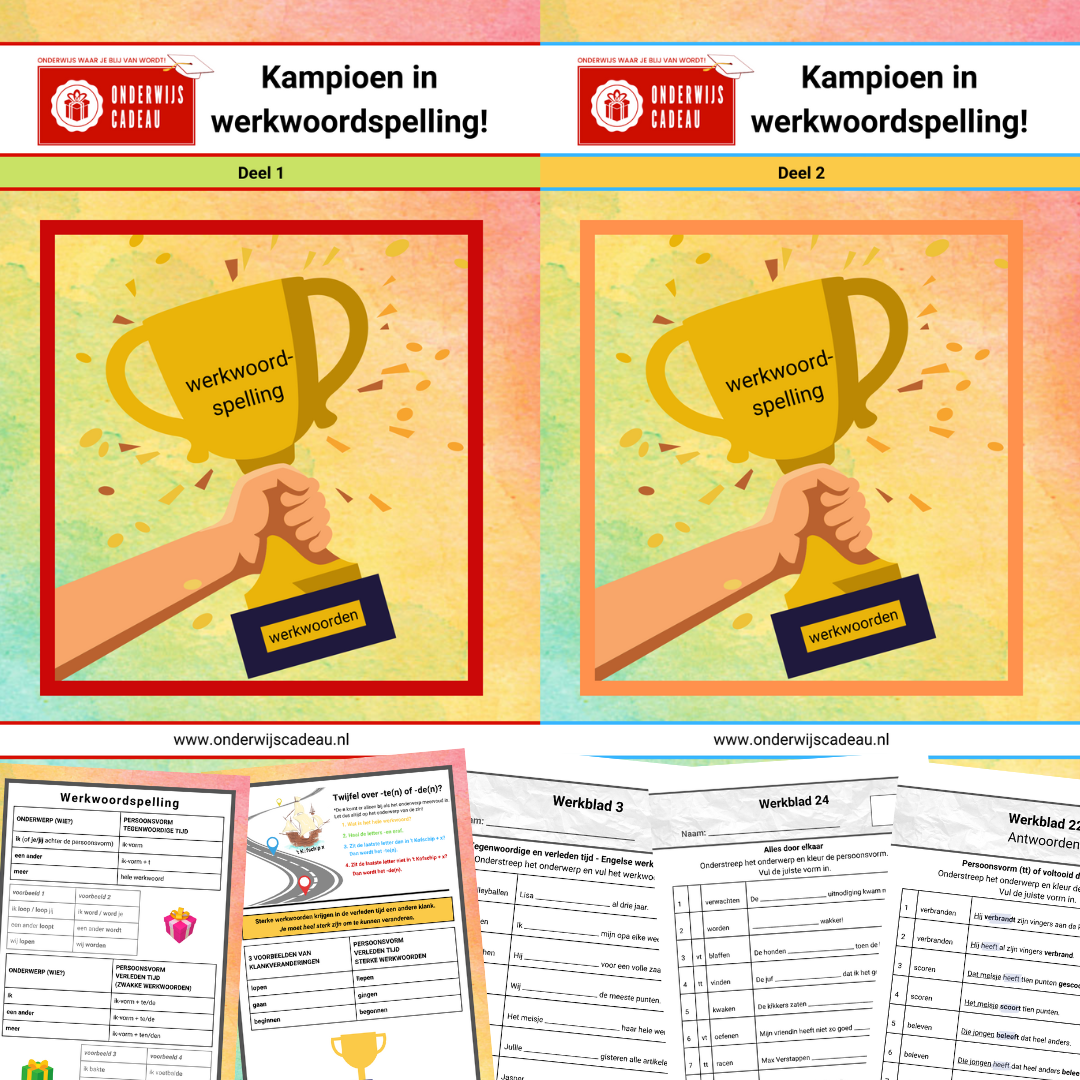 Combinatiepakket: Kampioen in werkwoordspelling! - Deel 1 en 2